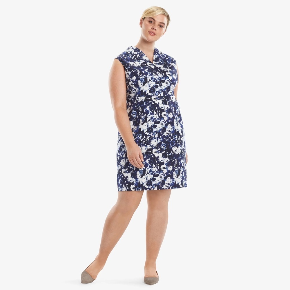 NWT - MM LaFleur - The Aditi Dress 2.0 - Floral Cotton - Blue/Ivory